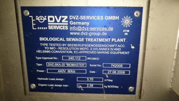Biological Sewage Treatment Plant DVZ-Services 340.112 1