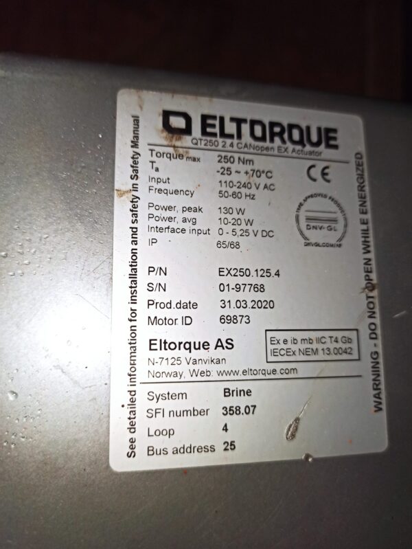 Eltorque For brine 250Nm Ex250.125.4 1