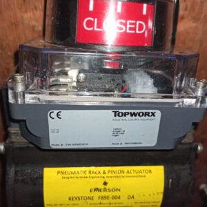 Emerson Keystone Pneumatic rack & Pinion actuator F89E-004, VAN AALST 1.4.10.231 with Topworx TVA-M2WGNCM
