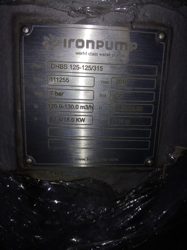 IRON Pump DHBS 125-125/315