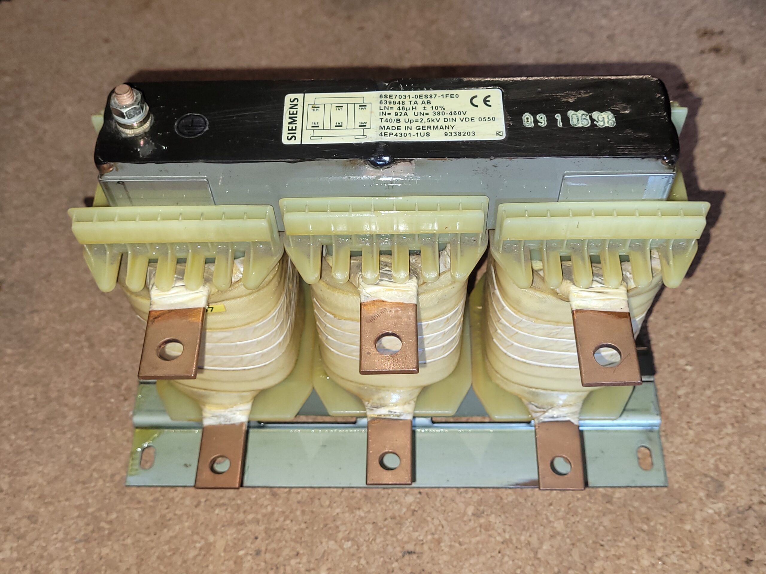 Siemens Line Reactor 6SE7031-0ES87-1FE0 – 380–460V, 92A, 46µH