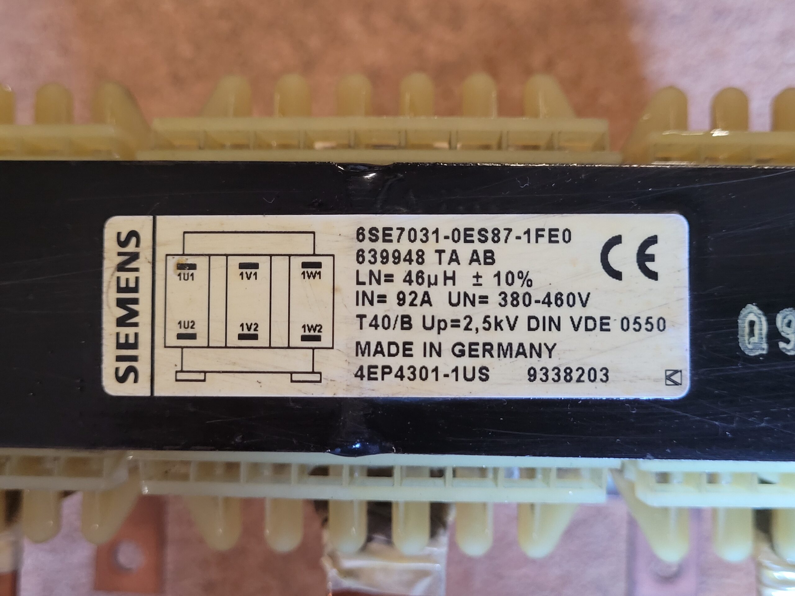 Siemens Line Reactor 6SE7031-0ES87-1FE0 – 380–460V, 92A, 46µH - Image 2